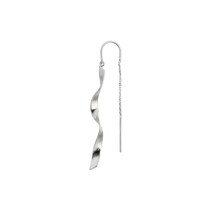 Long Twisted Hammered Earring with chain