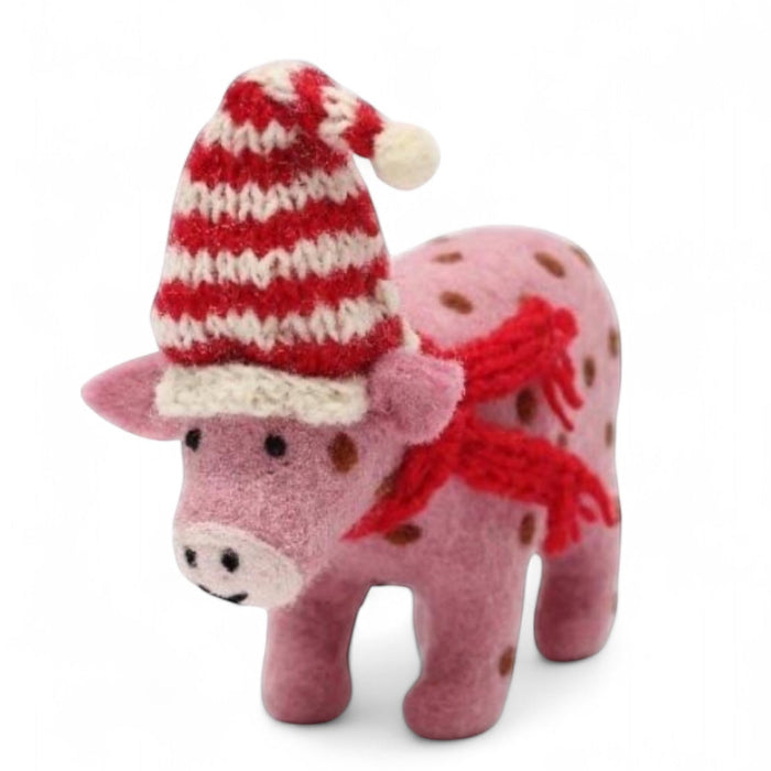 Pig With Striped Cap