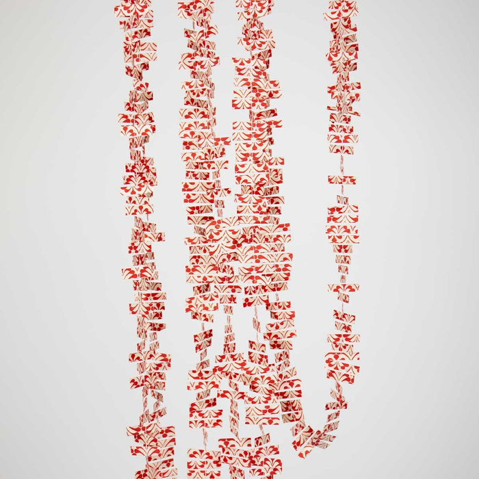 Glitter guirlande - offwhite/Rød