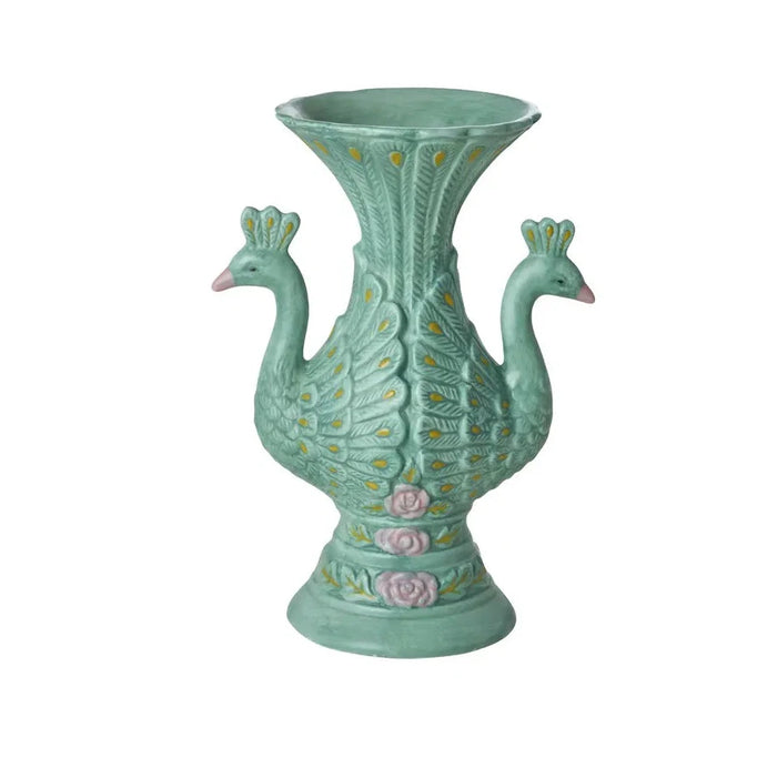 Påfugl Keramik Vase